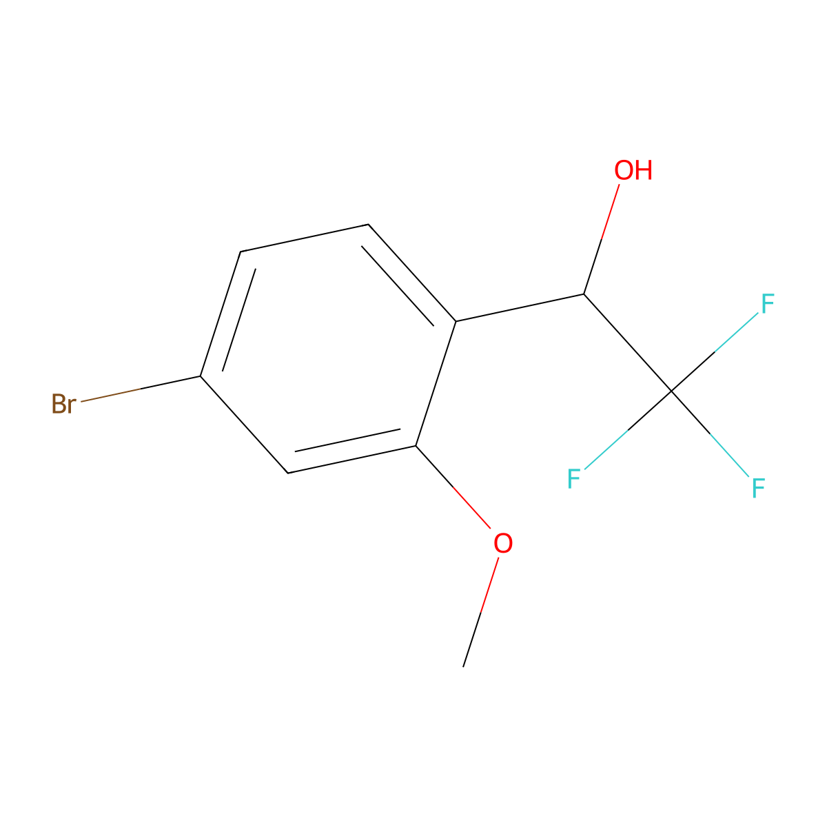 1-(4-Bromo-2-methoxyphenyl)-2,2,2-trifluoroethan-1-ol molecular structure, CAS 2137924-97-9