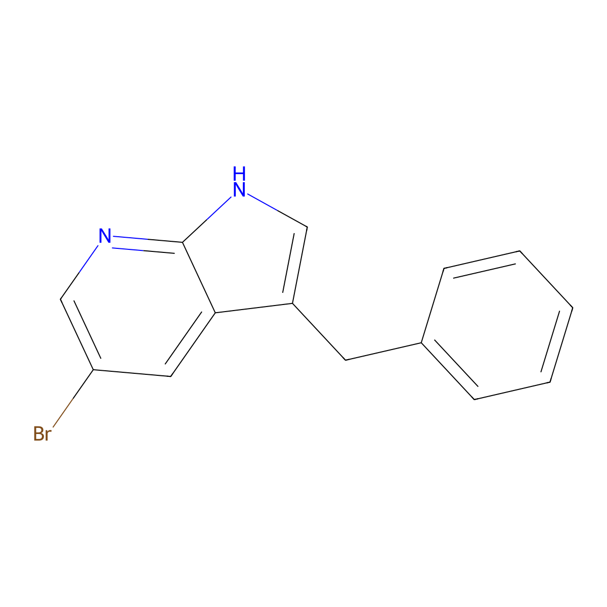 3-benzyl-5-bromo-1H-pyrrolo[2,3-b]pyridine molecular structure, CAS 2137929-76-9