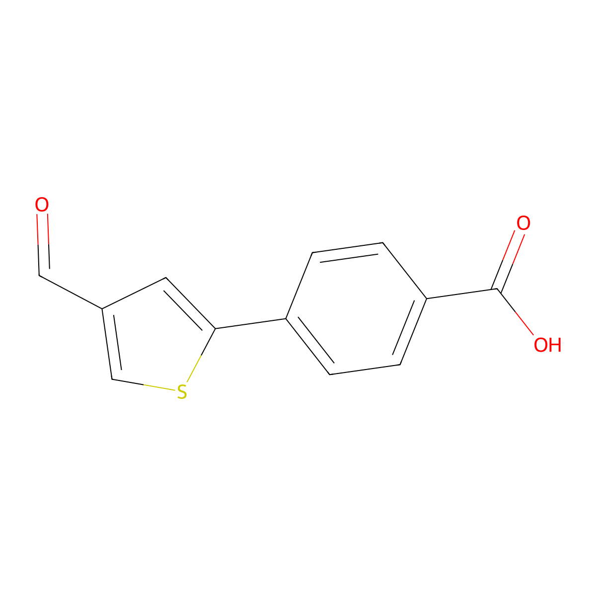 4-(4-Formylthiophen-2-yl)benzoic acid molecular structure, CAS 2137929-95-2