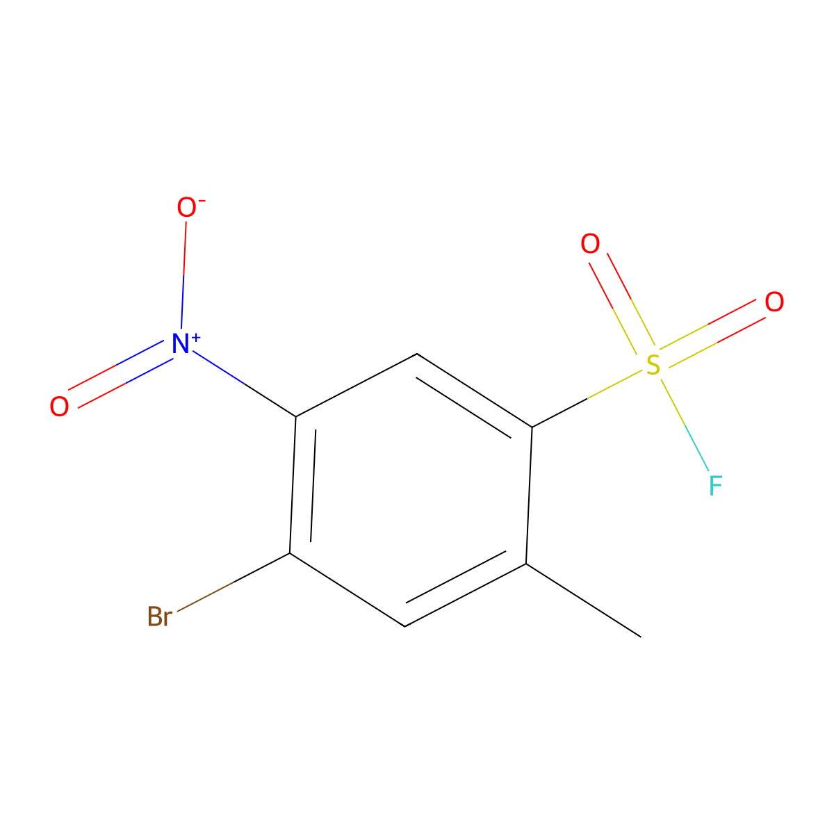 4-Bromo-2-methyl-5-nitrobenzene-1-sulfonyl fluoride molecular structure, CAS 2137930-17-5