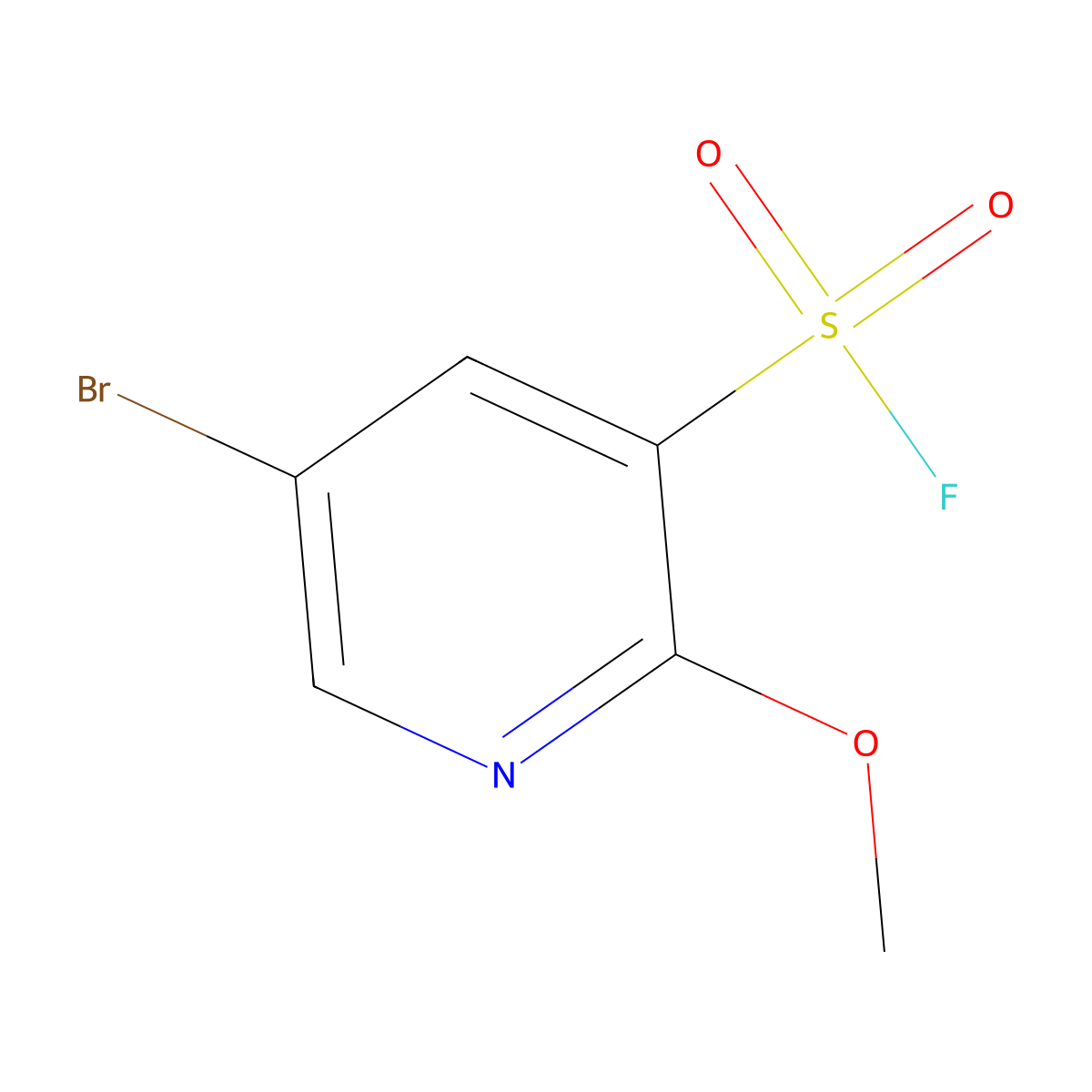 5-Bromo-2-methoxypyridine-3-sulfonyl fluoride molecular structure, CAS 2137930-35-7