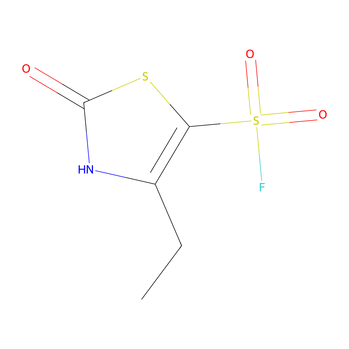 4-Ethyl-2-oxo-2,3-dihydro-1,3-thiazole-5-sulfonyl fluoride molecular structure, CAS 2137930-42-6