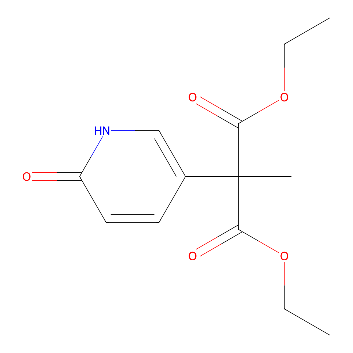 diethyl 2-methyl-2-(6-oxo-1H-pyridin-3-yl)propanedioate molecular structure, CAS 2137933-75-4