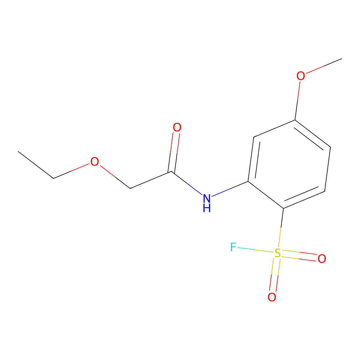 2-(2-Ethoxyacetamido)-4-methoxybenzene-1-sulfonyl fluoride molecular structure, CAS 2137936-10-6