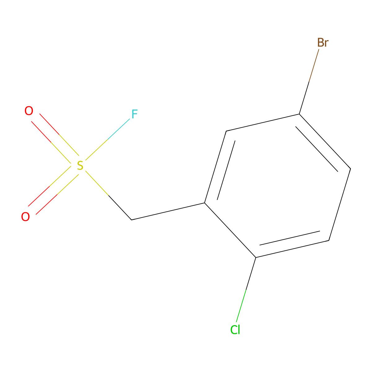 (5-Bromo-2-chlorophenyl)methanesulfonyl fluoride molecular structure, CAS 2137936-14-0
