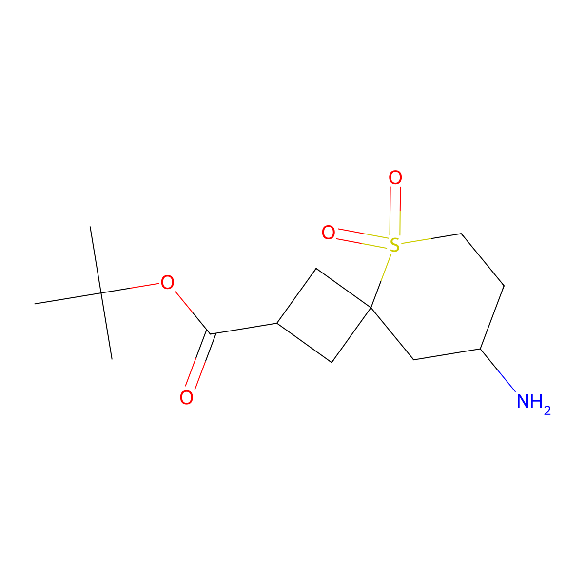Tert-butyl 8-amino-5,5-dioxo-5lambda6-thiaspiro[3.5]nonane-2-carboxylate molecular structure, CAS 2137936-37-7