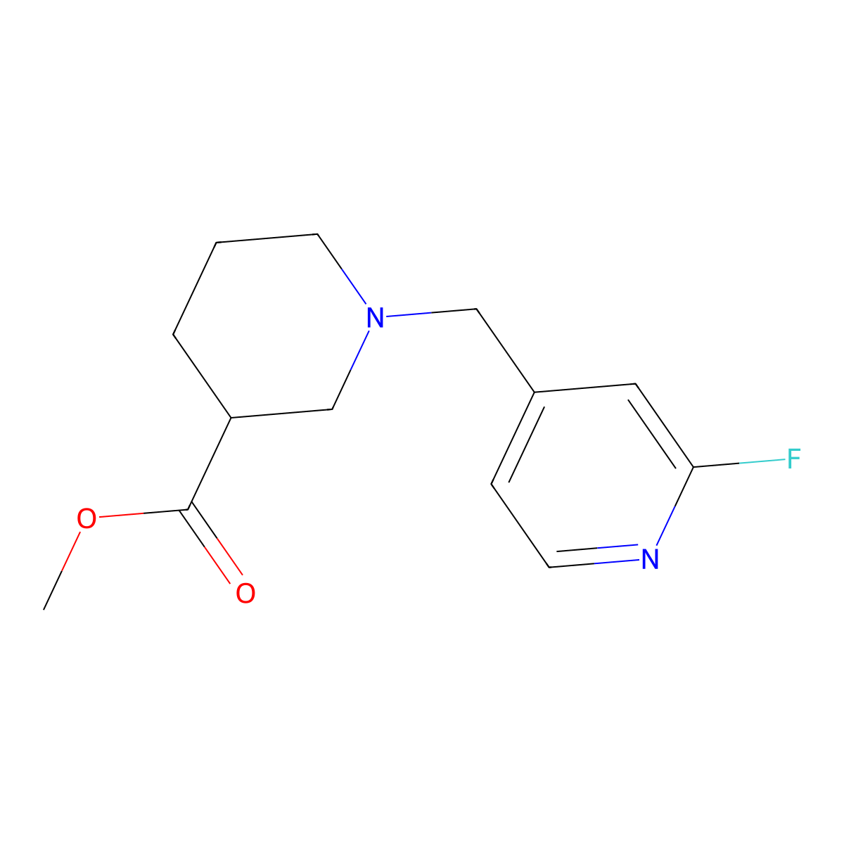 Methyl 1-[(2-fluoropyridin-4-yl)methyl]piperidine-3-carboxylate molecular structure, CAS 2137936-56-0