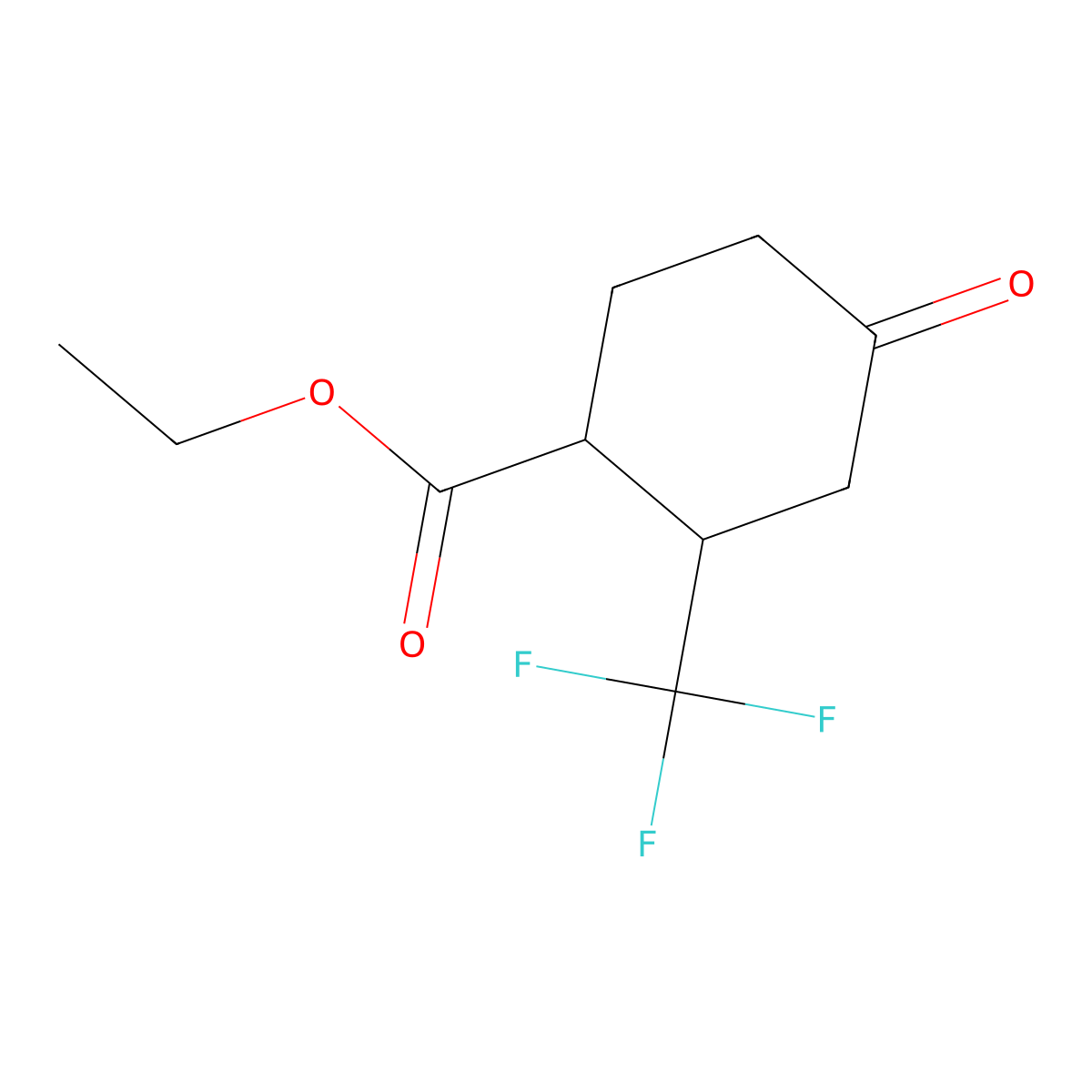 Ethyl 4-oxo-2-(trifluoromethyl)cyclohexane-1-carboxylate molecular structure, CAS 2137936-72-0