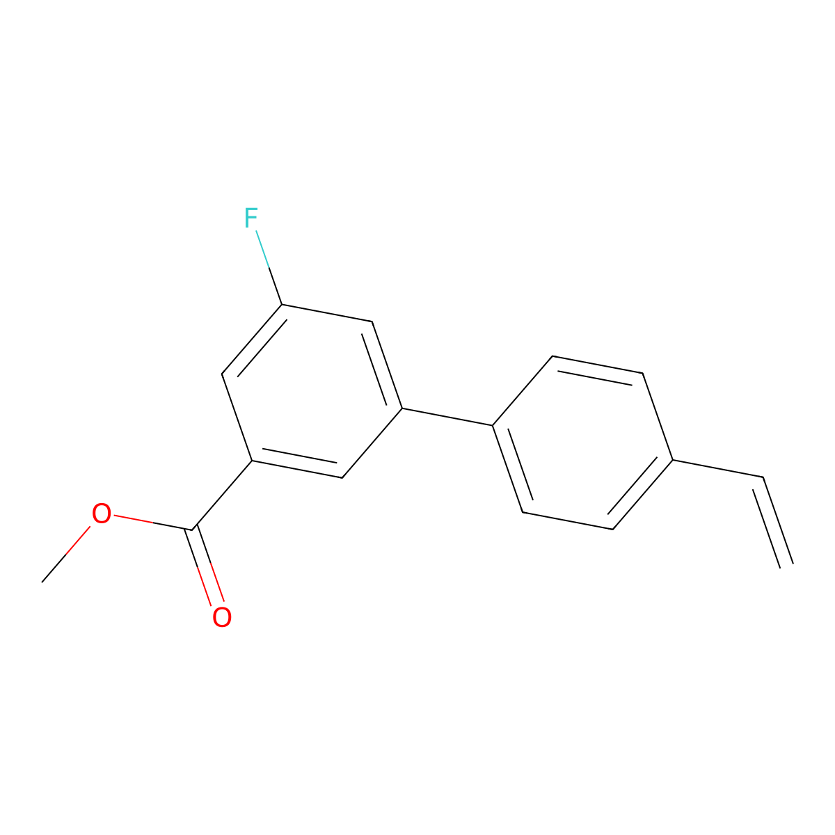 Methyl 3-(4-ethenylphenyl)-5-fluorobenzoate molecular structure, CAS 2137936-77-5