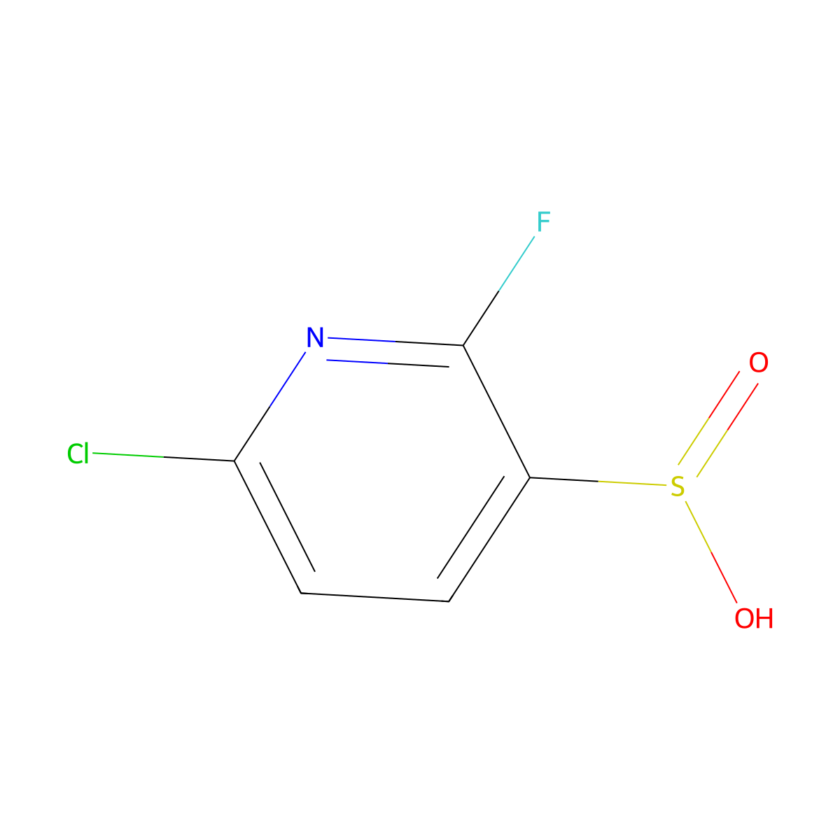 6-Chloro-2-fluoropyridine-3-sulfinic acid molecular structure, CAS 2137937-26-7