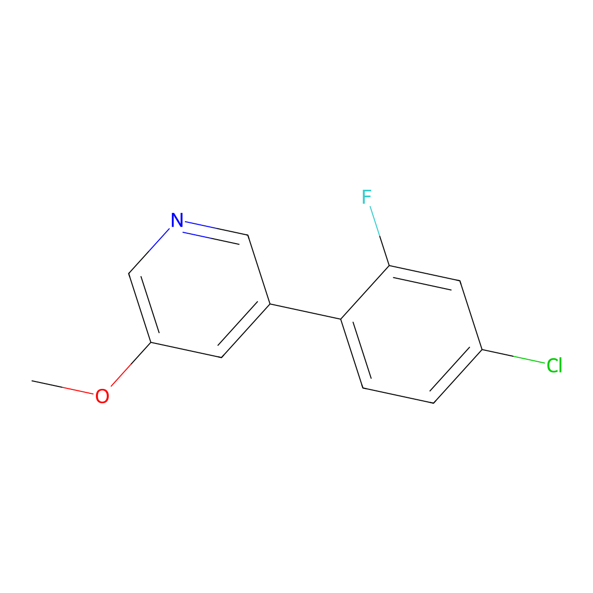 3-(4-Chloro-2-fluorophenyl)-5-methoxypyridine molecular structure, CAS 2137937-74-5