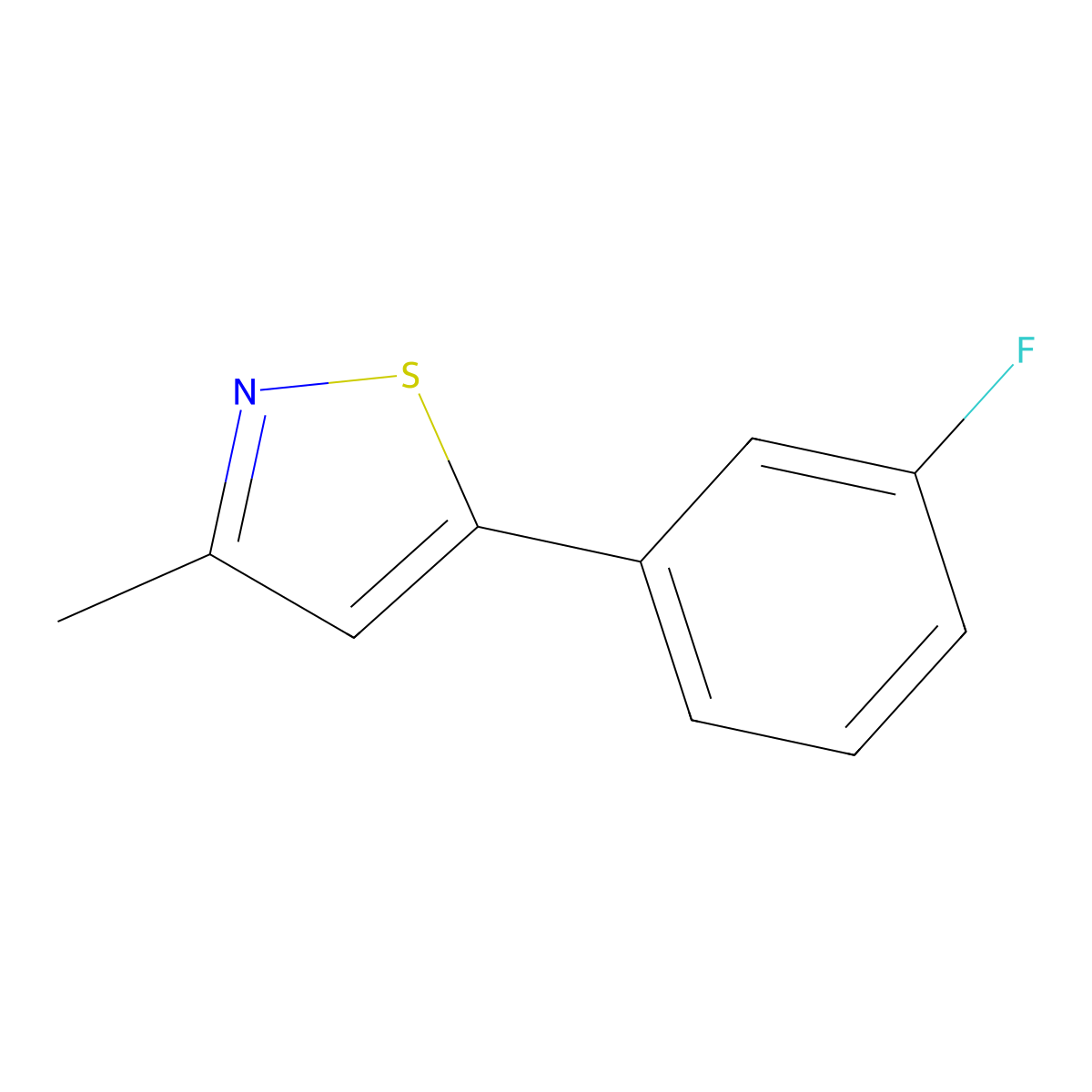 5-(3-Fluorophenyl)-3-methyl-1,2-thiazole molecular structure, CAS 2137942-61-9
