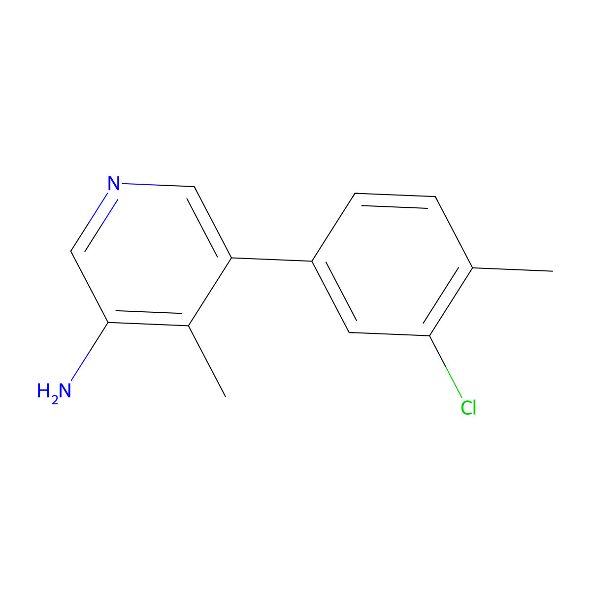 5-(3-Chloro-4-methylphenyl)-4-methylpyridin-3-amine molecular structure, CAS 2137942-65-3