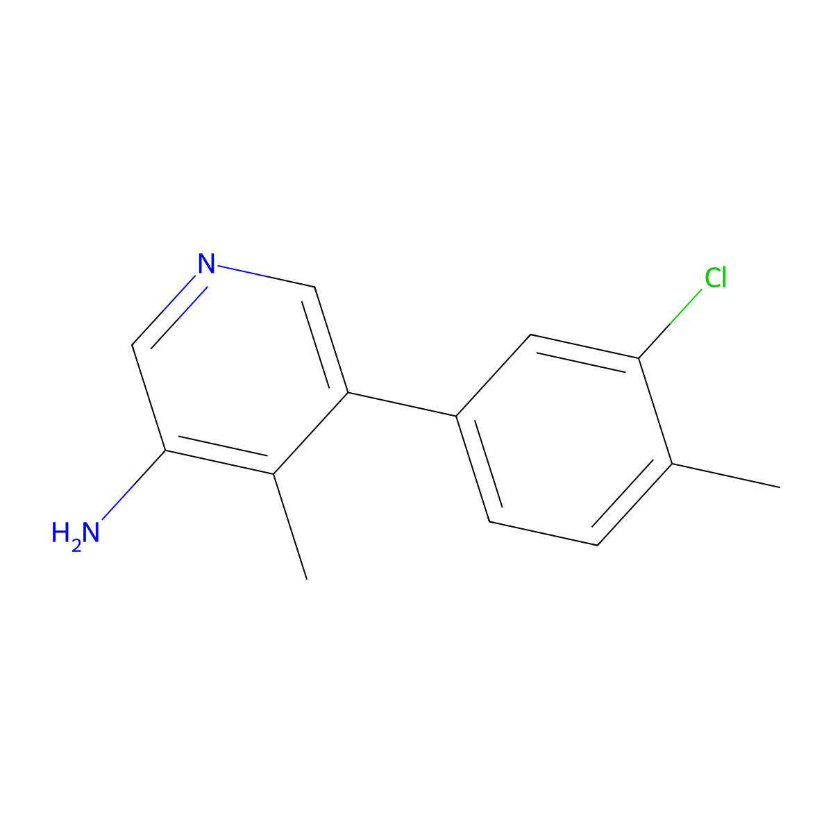 5-(3-Chloro-4-methylphenyl)-4-methylpyridin-3-amine molecular structure, CAS 2137942-65-3