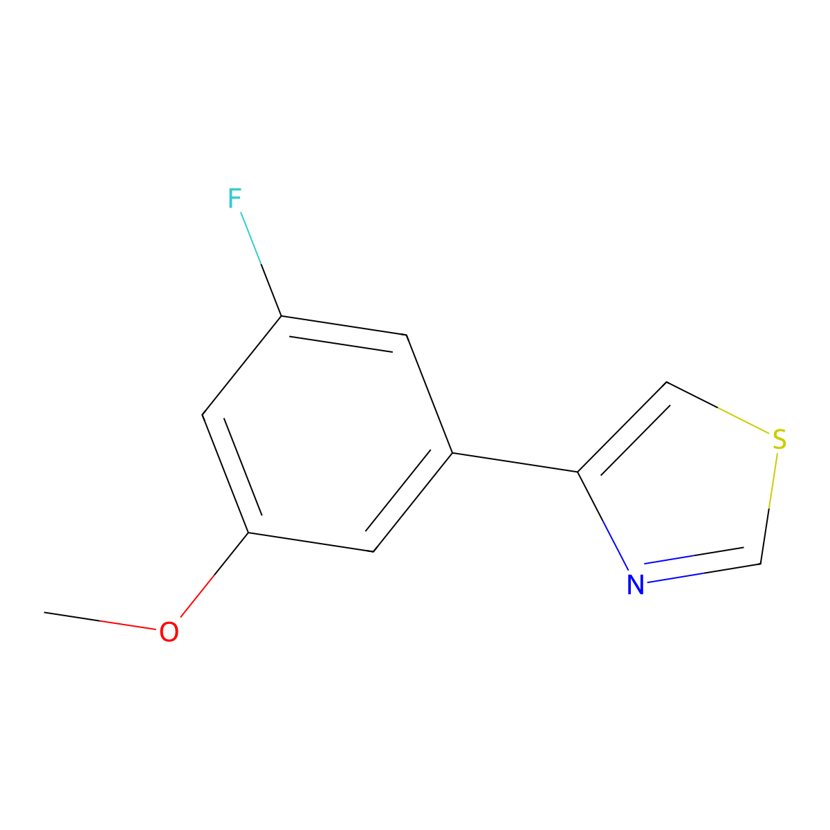 4-(3-Fluoro-5-methoxyphenyl)-1,3-thiazole molecular structure, CAS 2137942-70-0