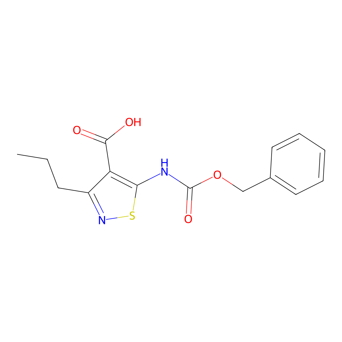 5-{[(Benzyloxy)carbonyl]amino}-3-propyl-1,2-thiazole-4-carboxylic acid molecular structure, CAS 2137943-02-1