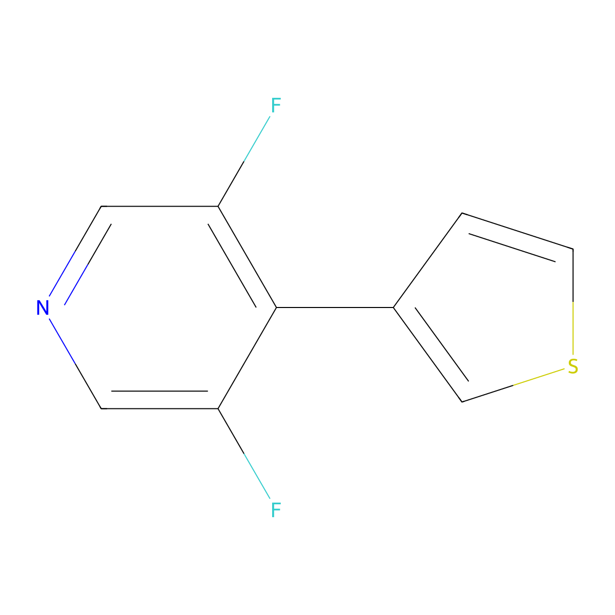 3,5-Difluoro-4-(thiophen-3-yl)pyridine molecular structure, CAS 2137943-21-4