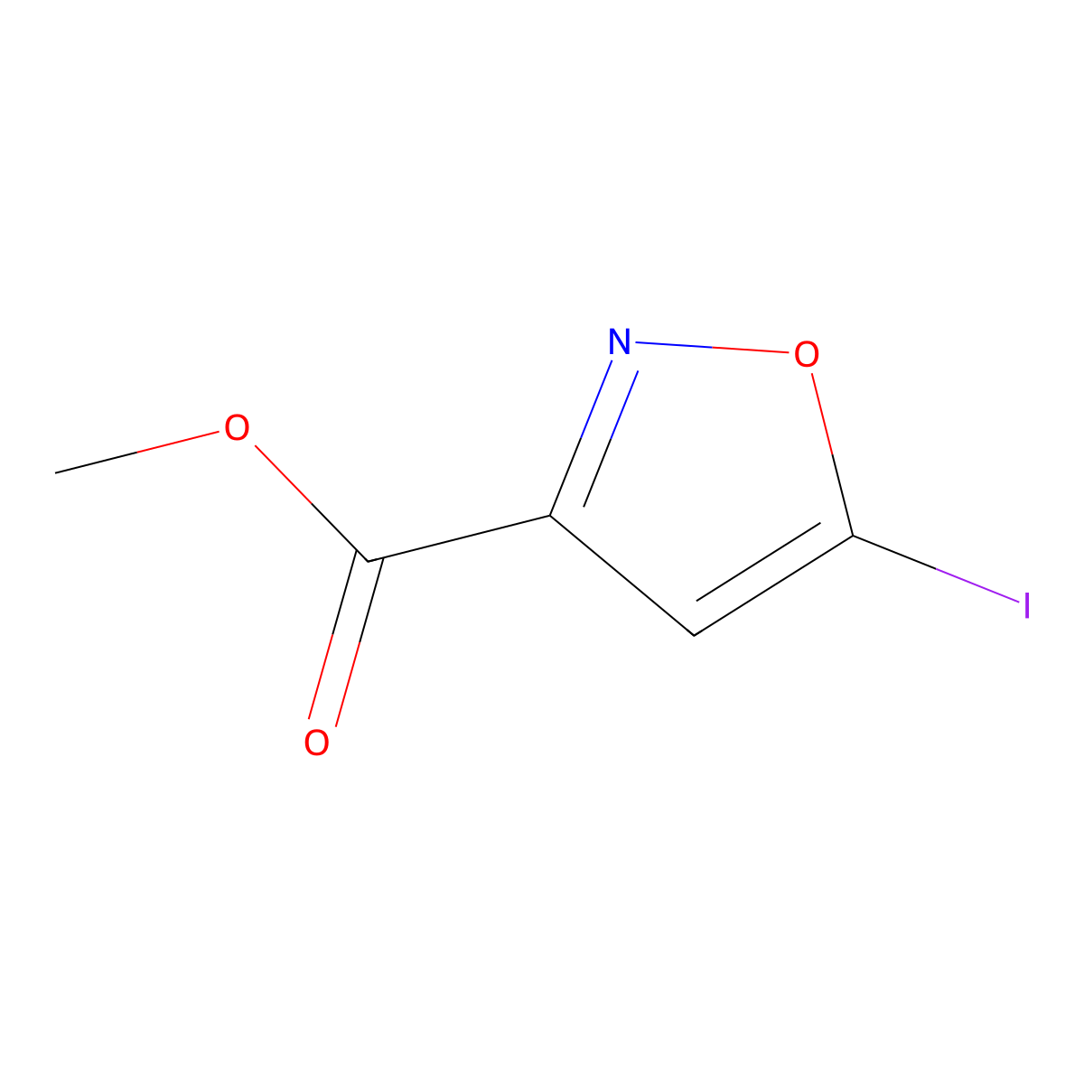 Methyl 5-iodo-1,2-oxazole-3-carboxylate molecular structure, CAS 2137943-92-9