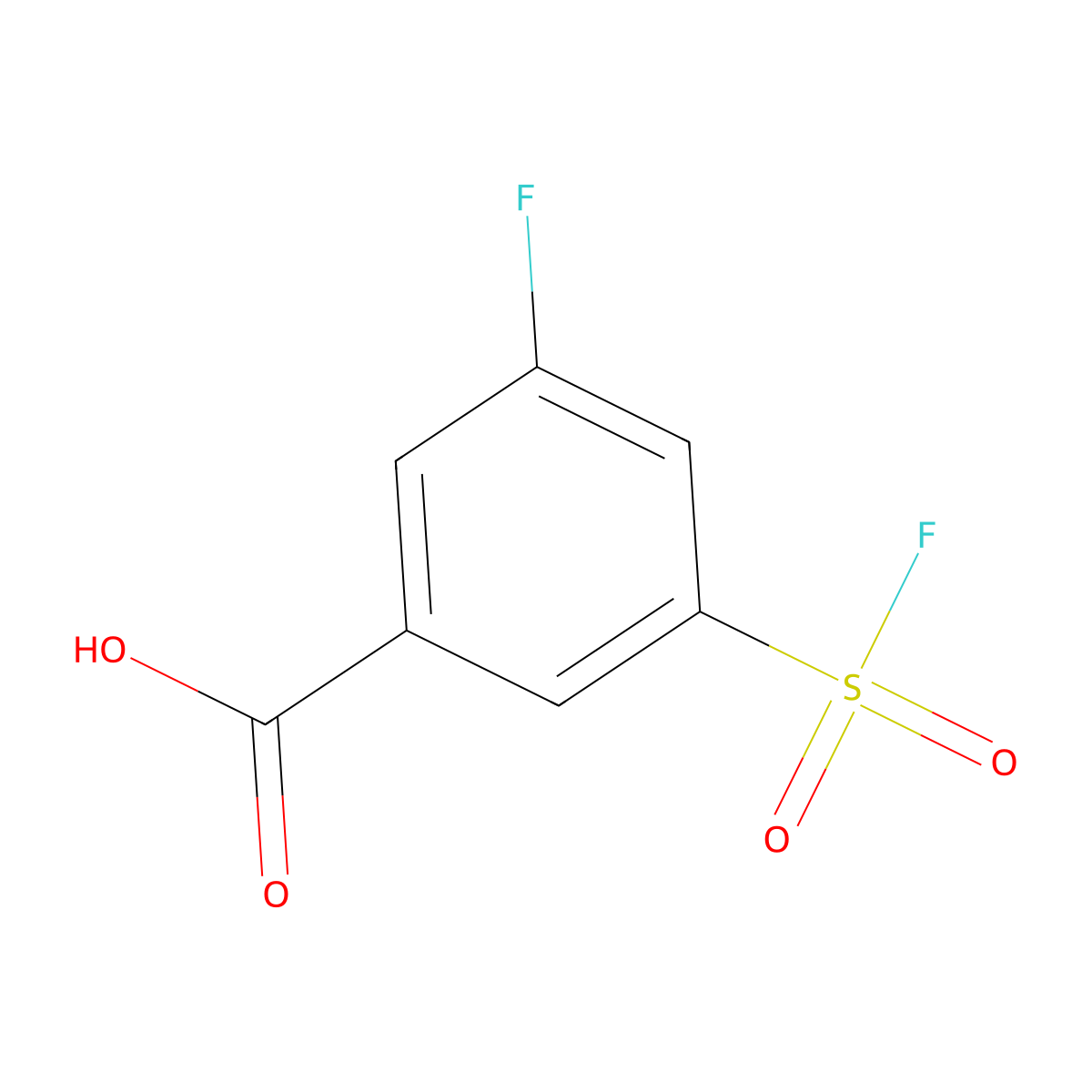 3-Fluoro-5-(fluorosulfonyl)benzoic acid molecular structure, CAS 2137943-99-6
