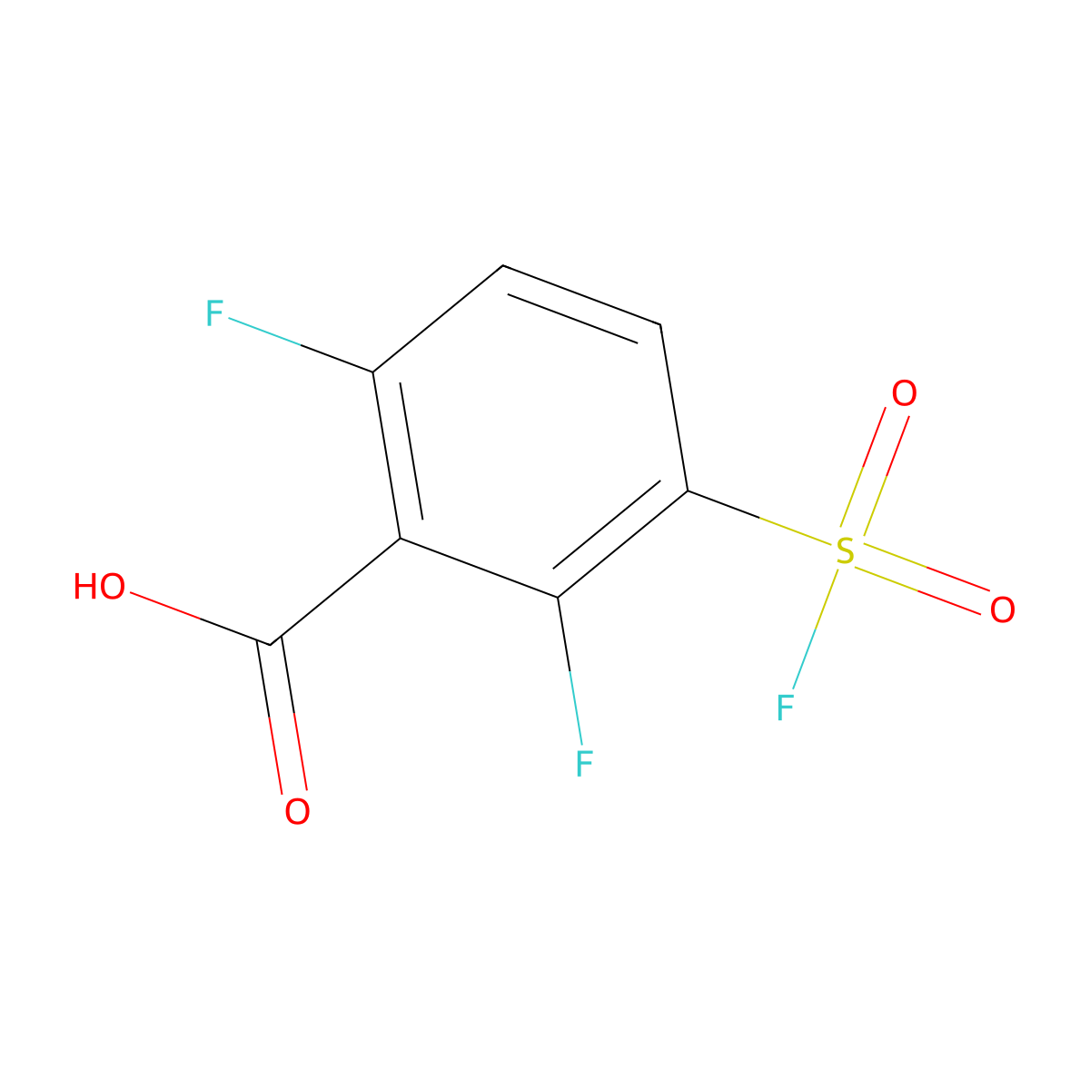 2,6-Difluoro-3-(fluorosulfonyl)benzoic acid molecular structure, CAS 2137944-08-0