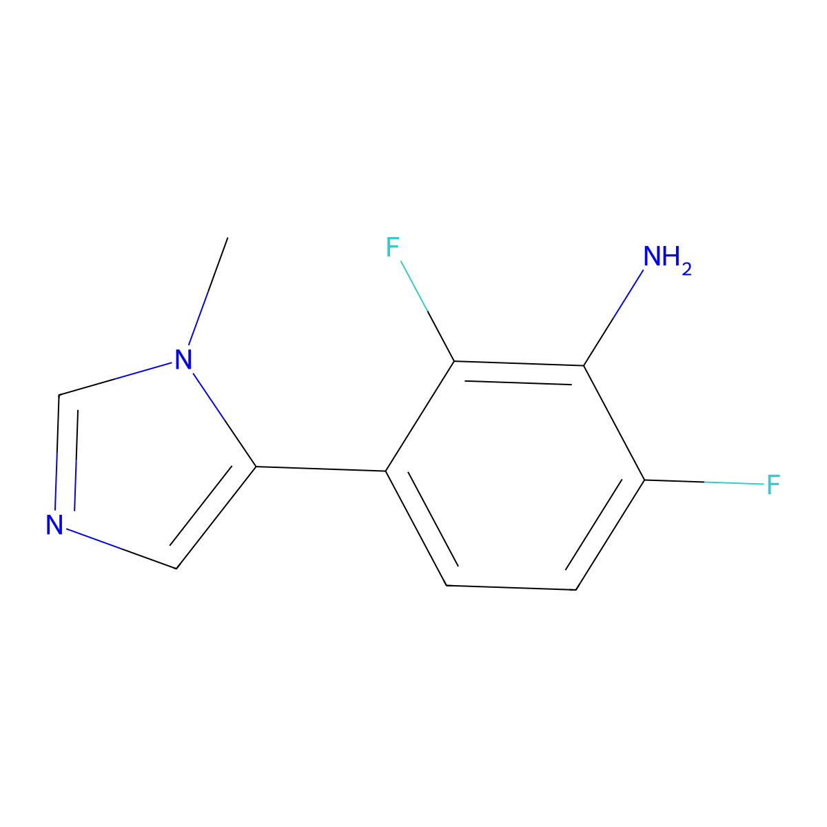 2,6-difluoro-3-(1-methyl-1H-imidazol-5-yl)aniline molecular structure, CAS 2137944-16-0