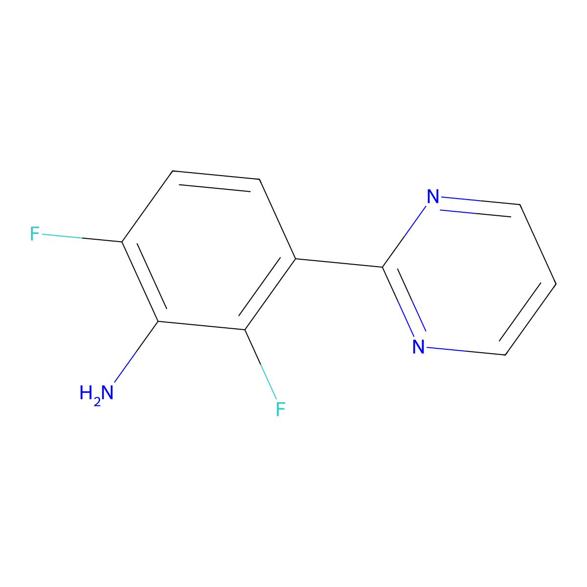 2,6-Difluoro-3-(pyrimidin-2-yl)aniline molecular structure, CAS 2137944-21-7