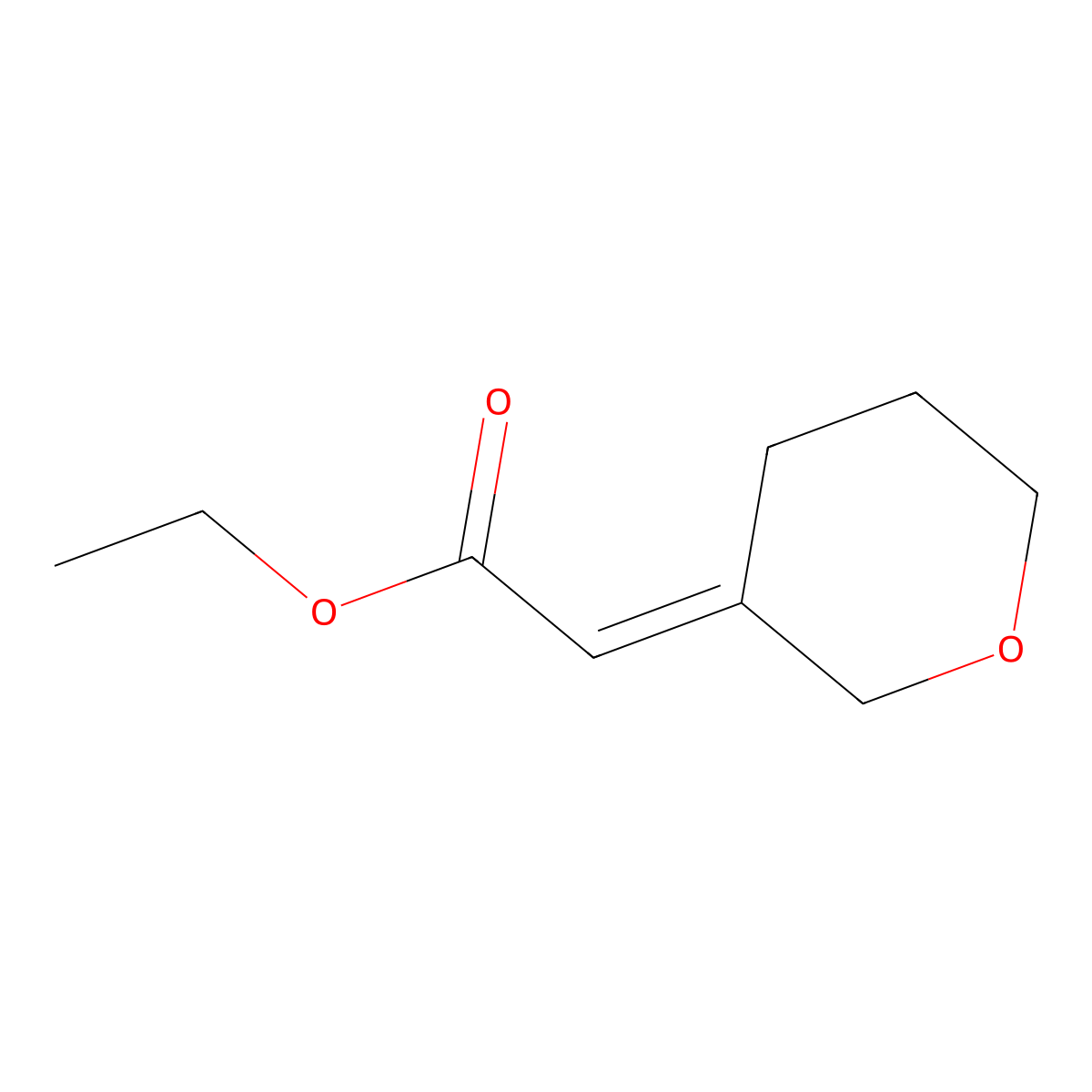 Acetic acid, 2-(dihydro-2H-pyran-3(4H)-ylidene)-, ethyl ester molecular structure, CAS 2137944-56-8