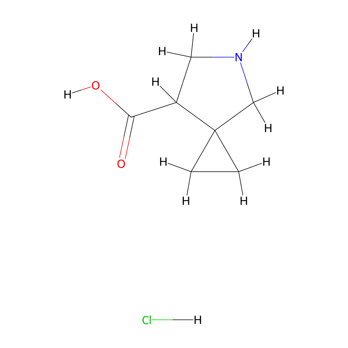 5-Azaspiro(2.4)heptane-7-carboxylic acid hydrochloride molecular structure, CAS 2137944-58-0