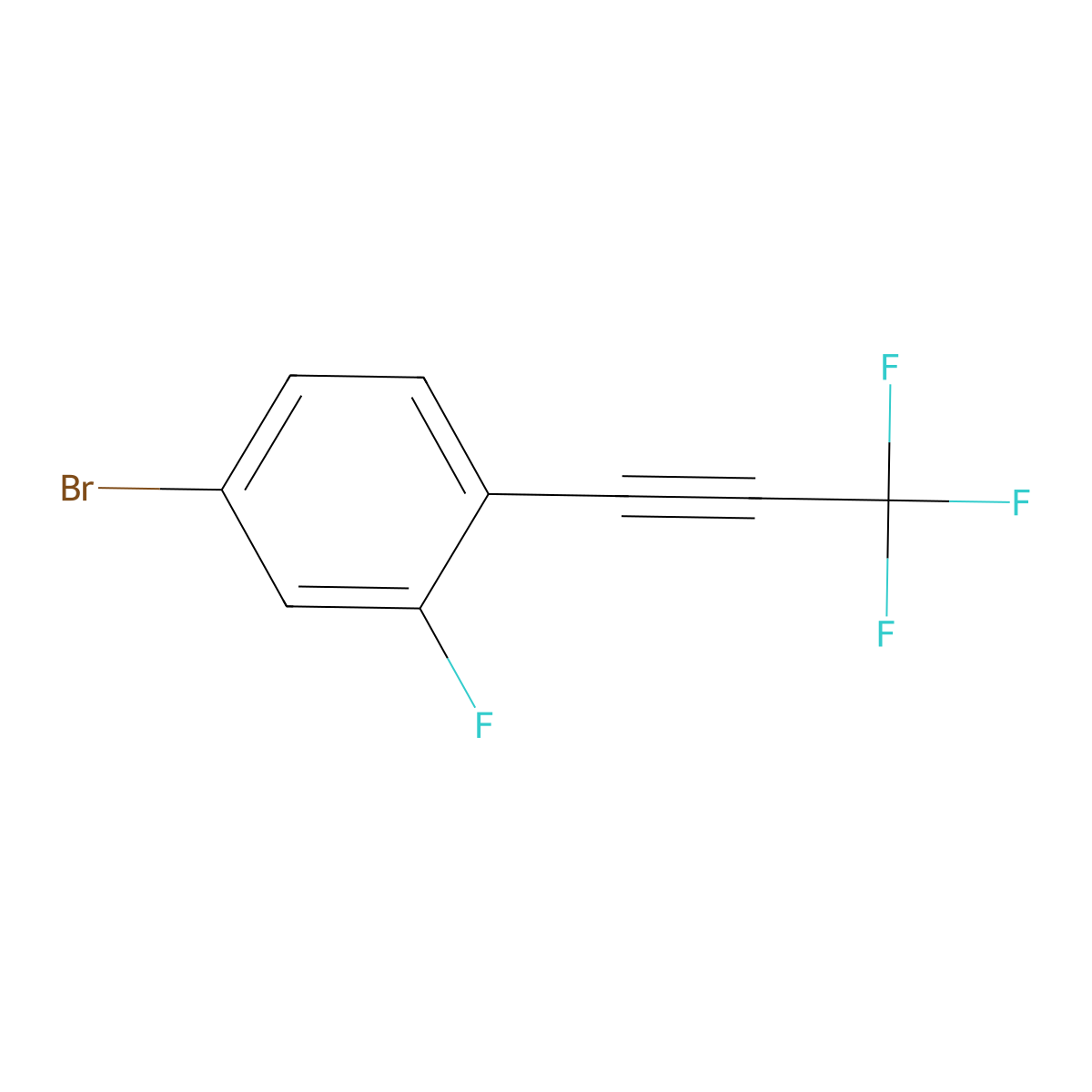 4-Bromo-2-fluoro-1-(3,3,3-trifluoroprop-1-ynyl)benzene molecular structure, CAS 2137951-06-3