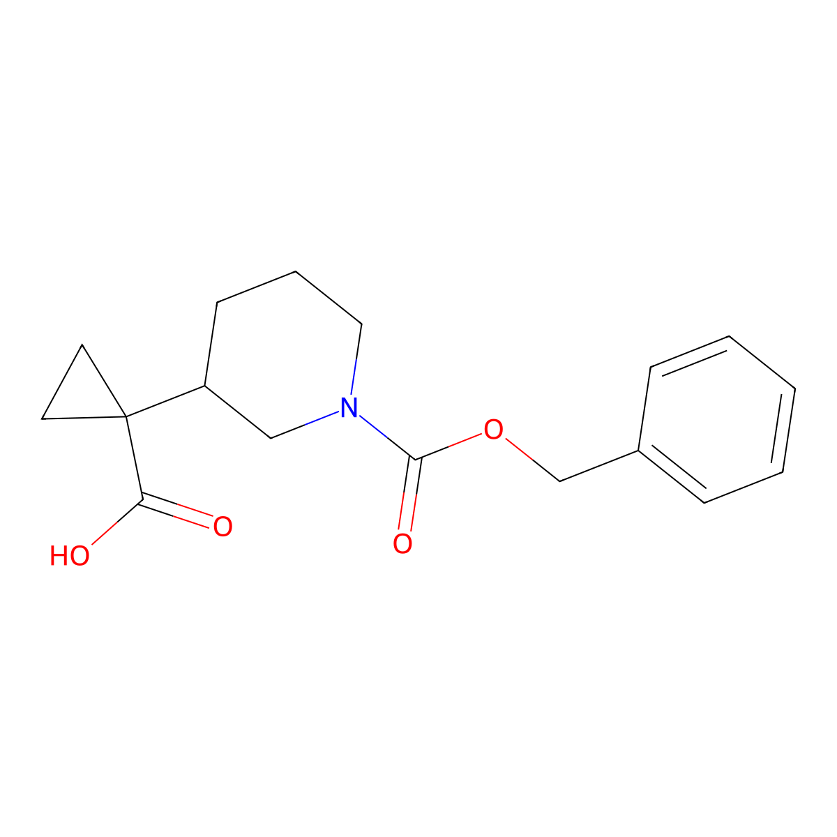 1-{1-[(Benzyloxy)carbonyl]piperidin-3-yl}cyclopropane-1-carboxylic acid molecular structure, CAS 2137951-24-5