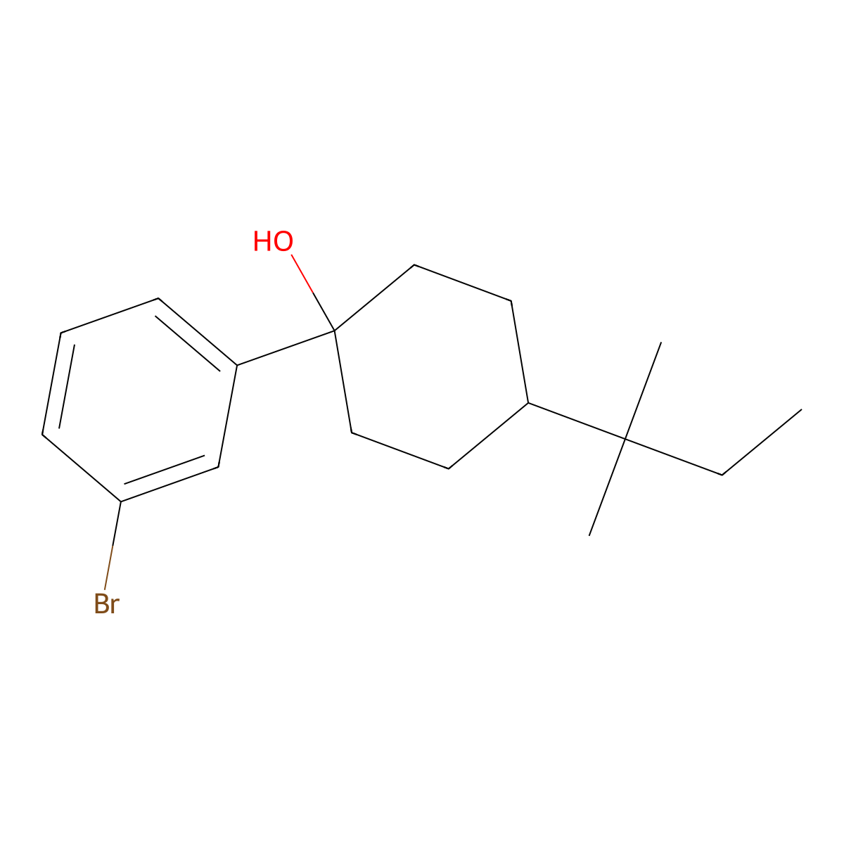 1-(3-Bromophenyl)-4-(2-methylbutan-2-yl)cyclohexan-1-ol molecular structure, CAS 2137951-84-7