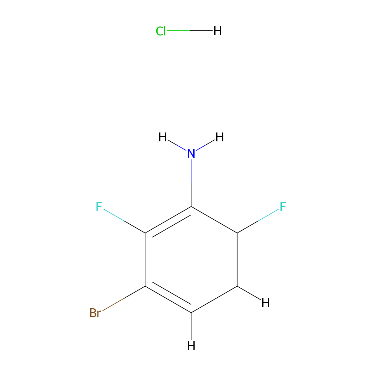 3-Bromo-2,6-difluoroaniline hydrochloride molecular structure, CAS 2137952-46-4