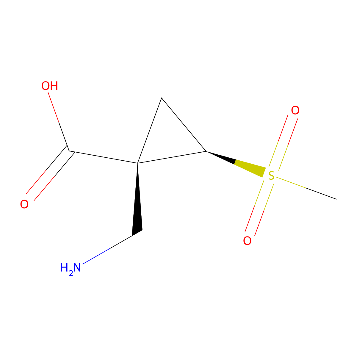 rac-(1R,2R)-1-(aminomethyl)-2-methanesulfonylcyclopropane-1-carboxylic acid molecular structure, CAS 2137957-95-8