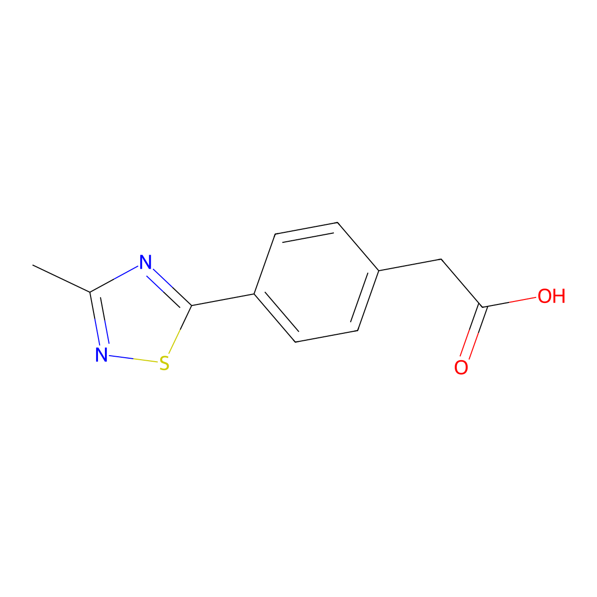 2-[4-(3-Methyl-1,2,4-thiadiazol-5-yl)phenyl]acetic acid molecular structure, CAS 2137957-99-2