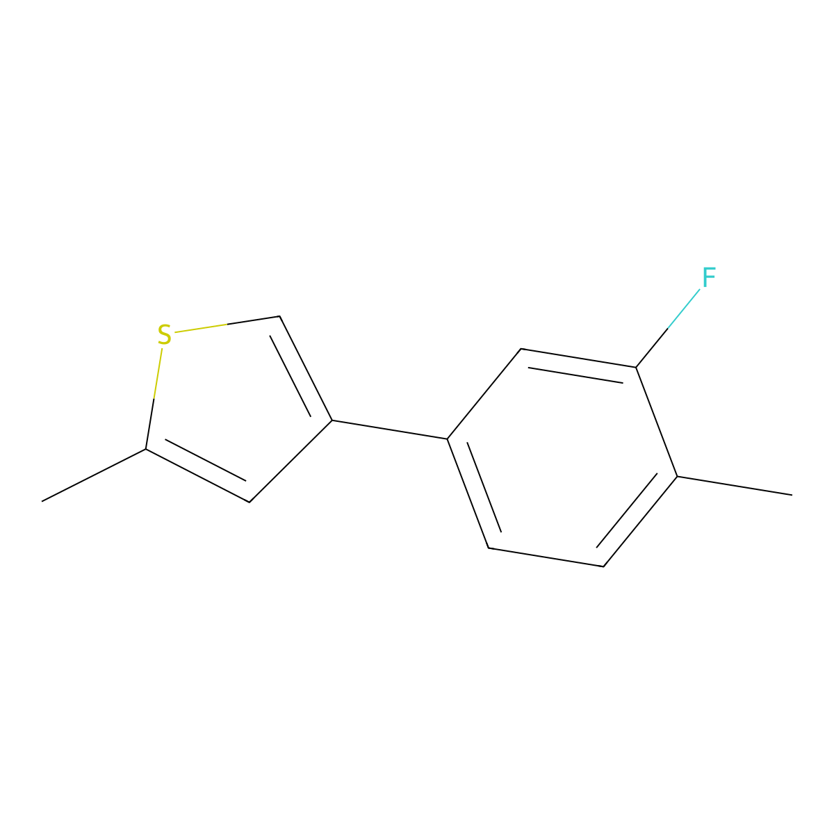4-(3-Fluoro-4-methylphenyl)-2-methylthiophene molecular structure, CAS 2137958-18-8