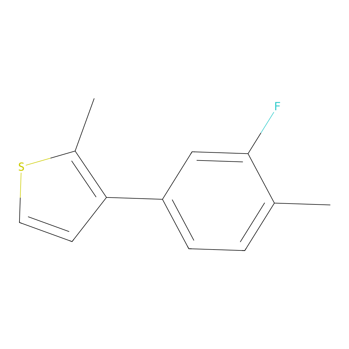 3-(3-Fluoro-4-methylphenyl)-2-methylthiophene molecular structure, CAS 2137958-23-5