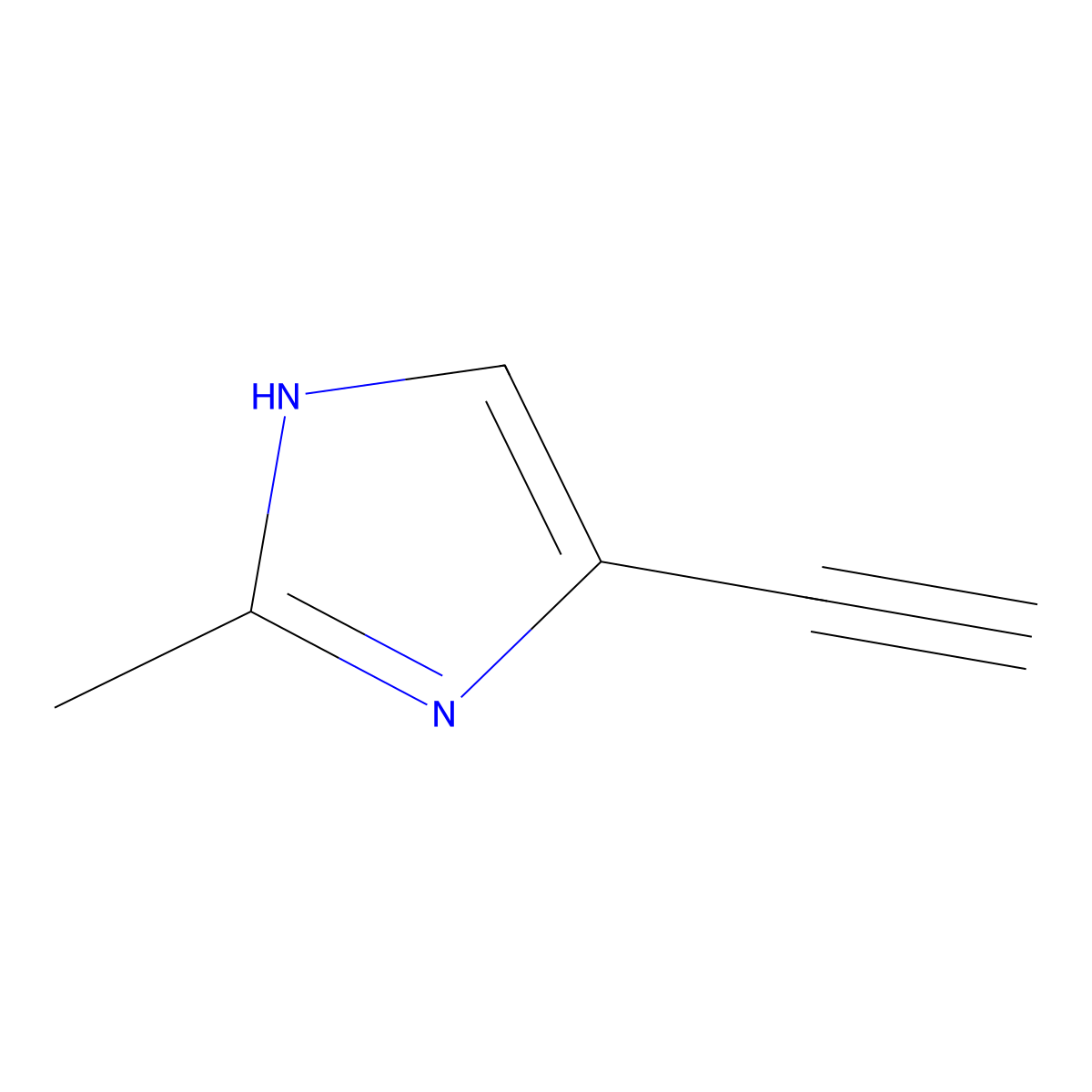 4-ethynyl-2-methyl-1H-imidazole molecular structure, CAS 2137959-23-8