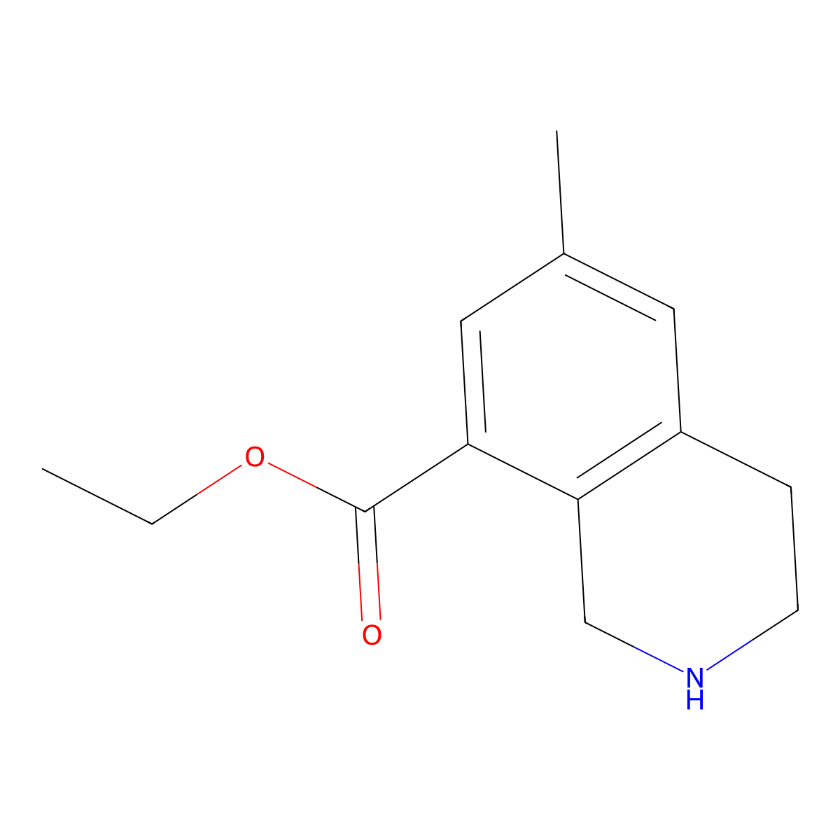 Ethyl 6-methyl-1,2,3,4-tetrahydroisoquinoline-8-carboxylate molecular structure, CAS 2137959-49-8