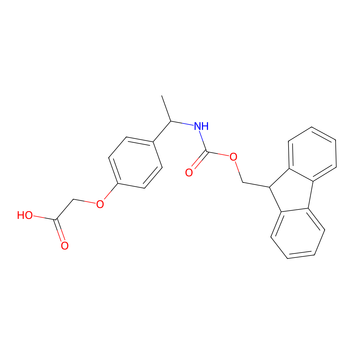 2-{4-[1-({[(9H-fluoren-9-yl)methoxy]carbonyl}amino)ethyl]phenoxy}acetic acid molecular structure, CAS 2137959-74-9