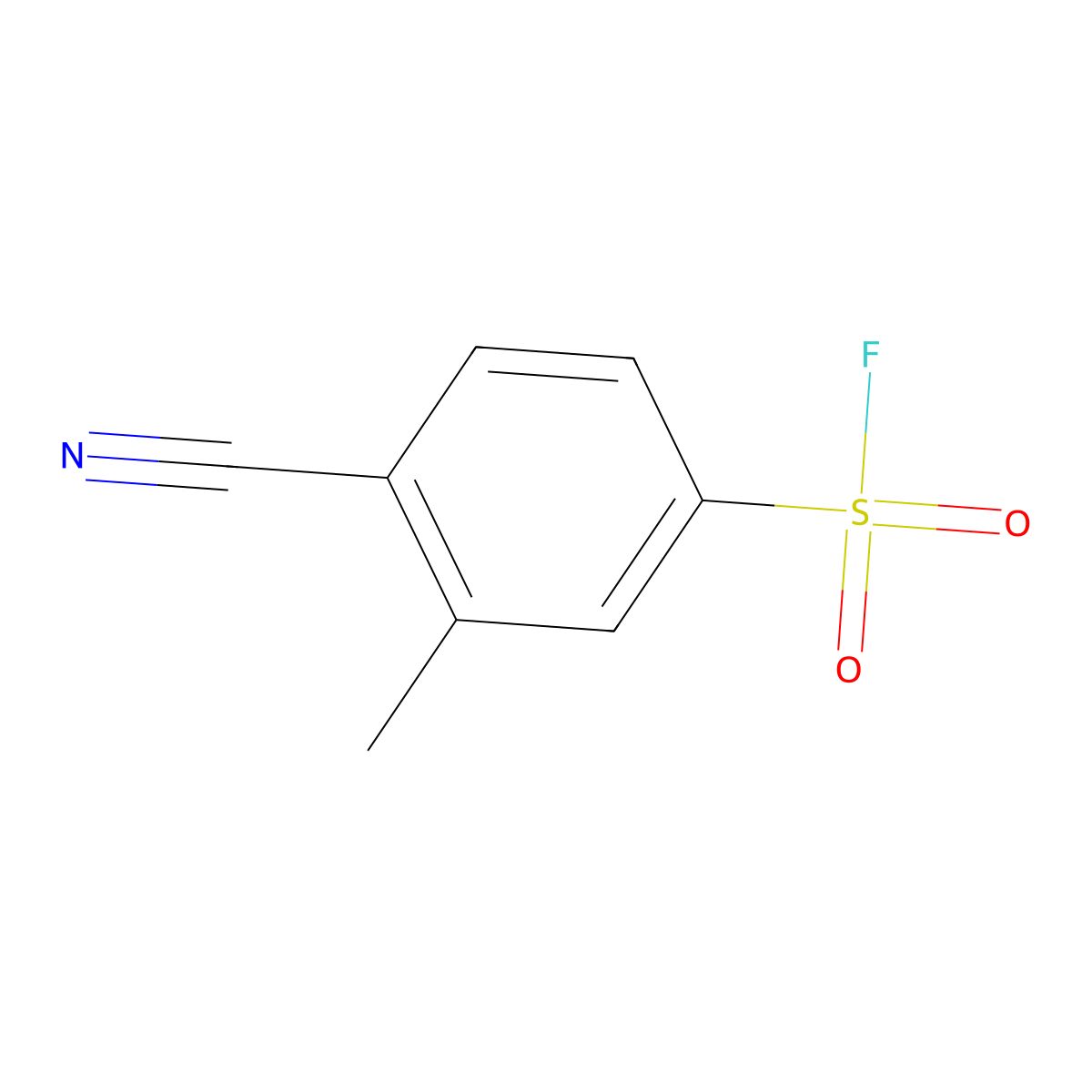 4-Cyano-3-methylbenzene-1-sulfonyl fluoride molecular structure, CAS 2137970-23-9