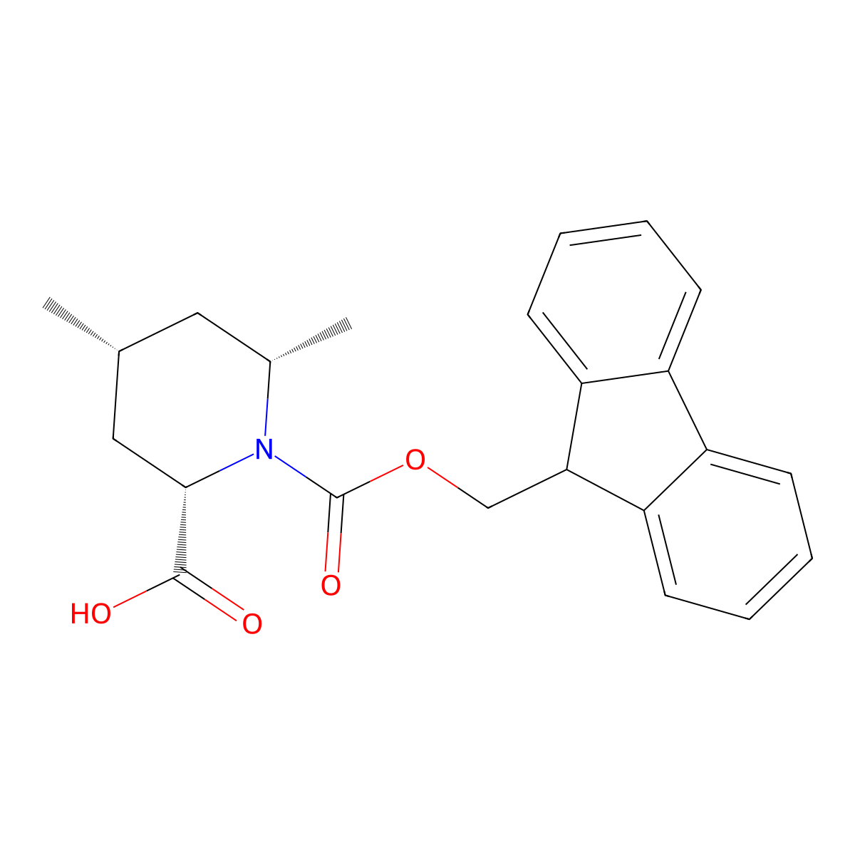 rac-(2R,4S,6R)-1-{[(9H-fluoren-9-yl)methoxy]carbonyl}-4,6-dimethylpiperidine-2-carboxylic acid molecular structure, CAS 2137970-27-3