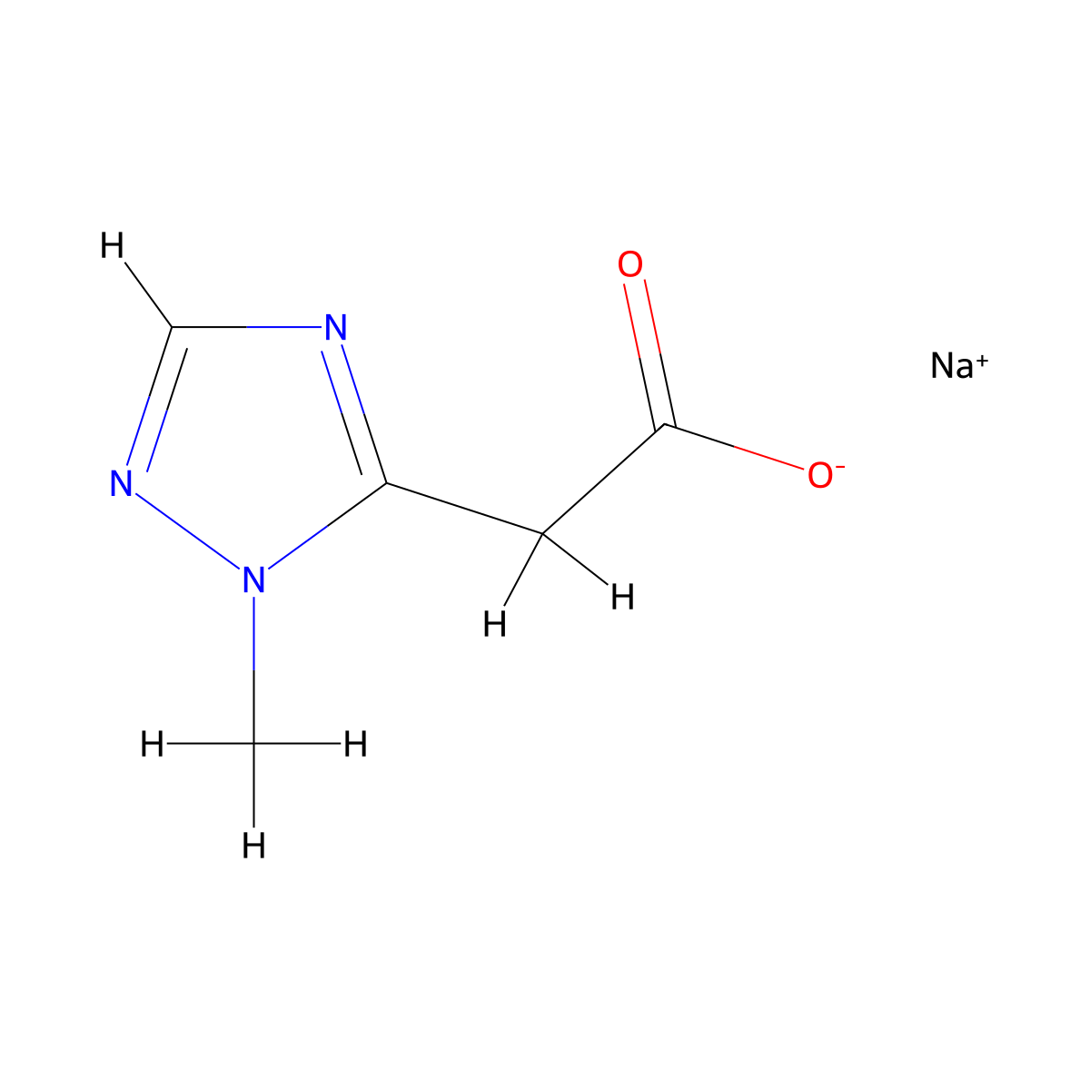 sodium 2-(1-methyl-1H-1,2,4-triazol-5-yl)acetate molecular structure, CAS 2137970-32-0