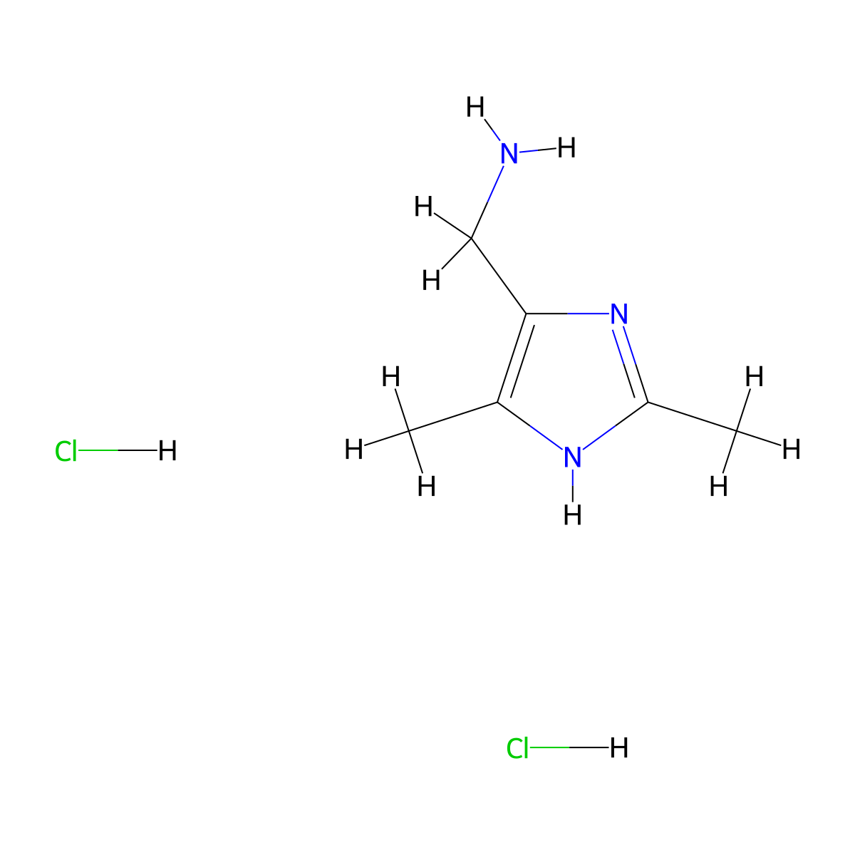 1-(2,5-dimethyl-1H-imidazol-4-yl)methanamine dihydrochloride molecular structure, CAS 2137970-46-6
