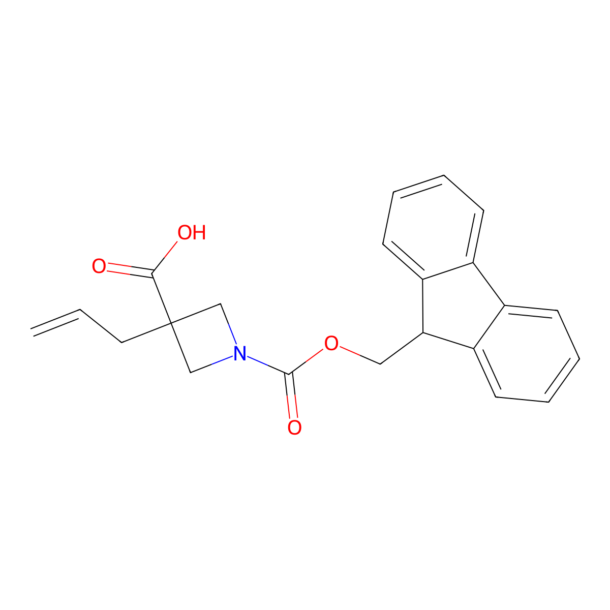 1-(9H-Fluoren-9-ylmethoxycarbonyl)-3-prop-2-enylazetidine-3-carboxylic acid molecular structure, CAS 2137971-99-2