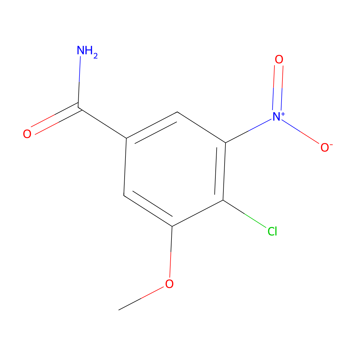 4-Chloro-3-methoxy-5-nitrobenzamide molecular structure, CAS 2137975-62-1