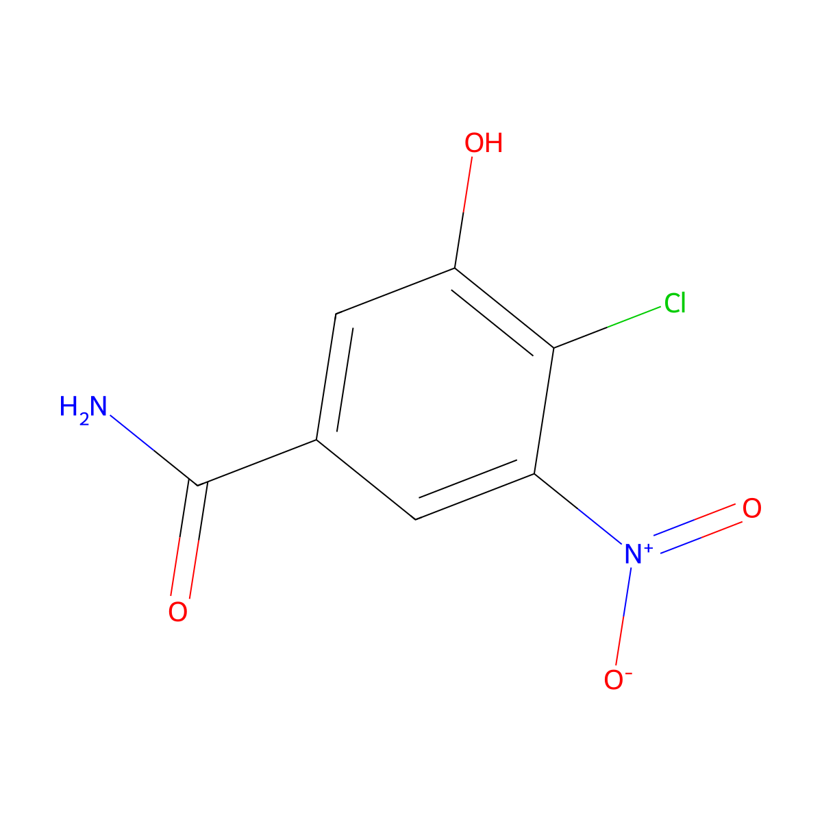 4-Chloro-3-hydroxy-5-nitrobenzamide molecular structure, CAS 2137975-63-2