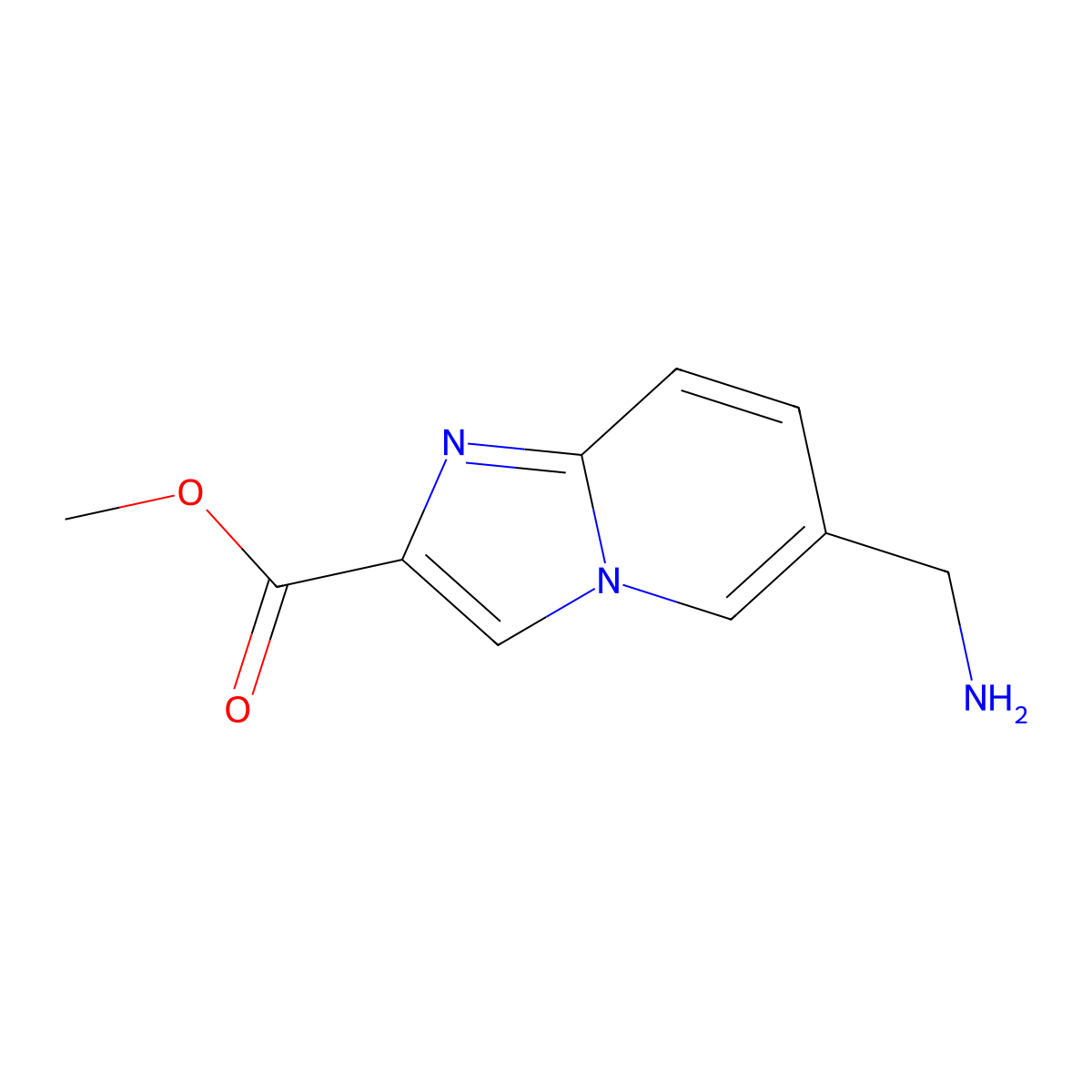 Methyl 6-(aminomethyl)imidazo[1,2-a]pyridine-2-carboxylate molecular structure, CAS 2137979-47-4