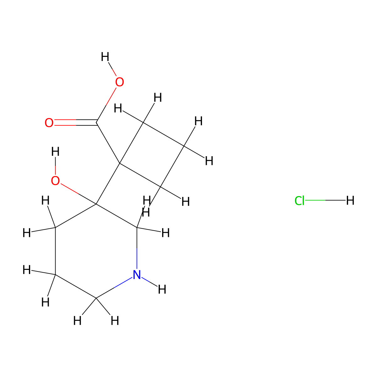 1-(3-Hydroxypiperidin-3-yl)cyclobutane-1-carboxylic acid hydrochloride molecular structure, CAS 2137981-17-8