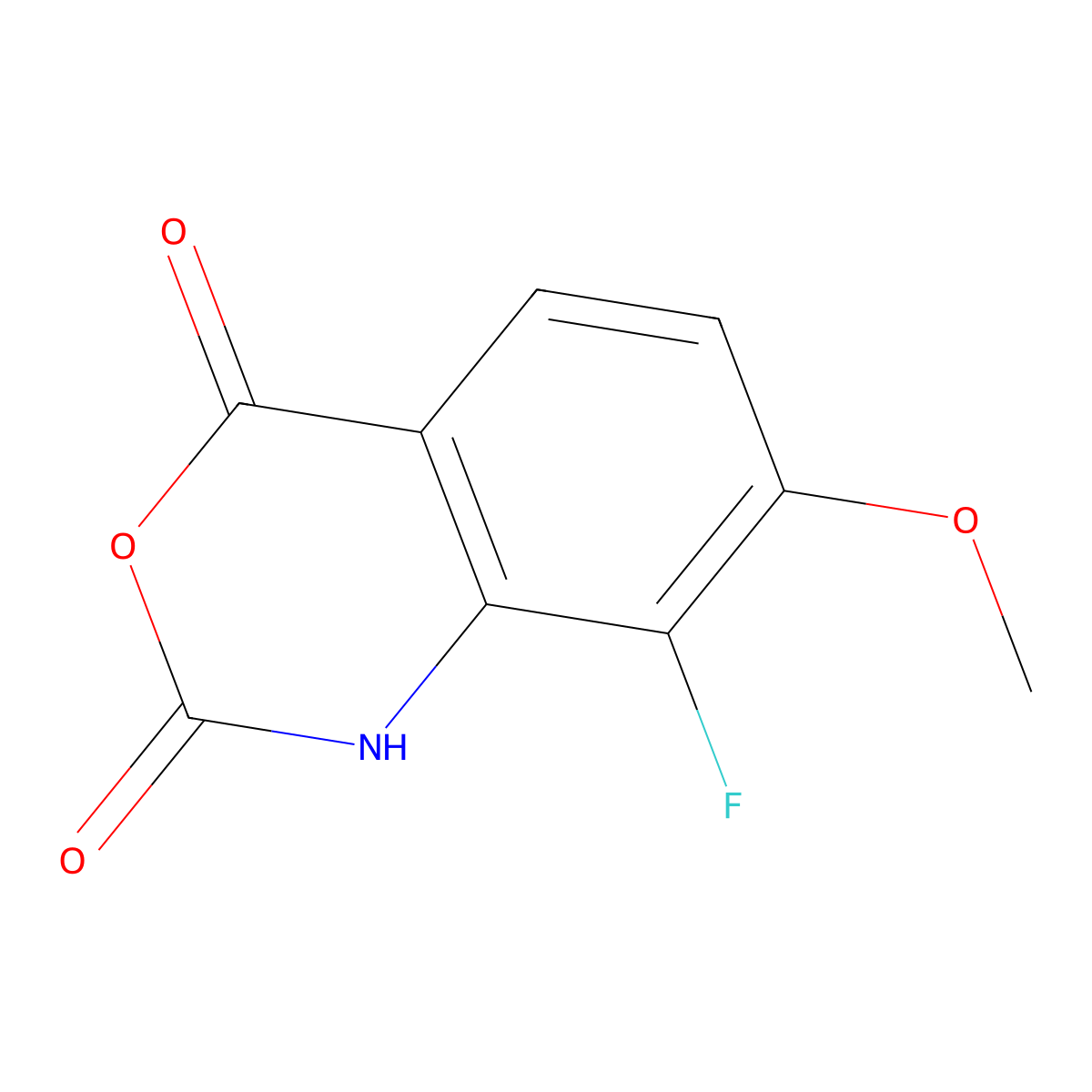8-fluoro-7-methoxy-2,4-dihydro-1H-3,1-benzoxazine-2,4-dione molecular structure, CAS 2137981-19-0