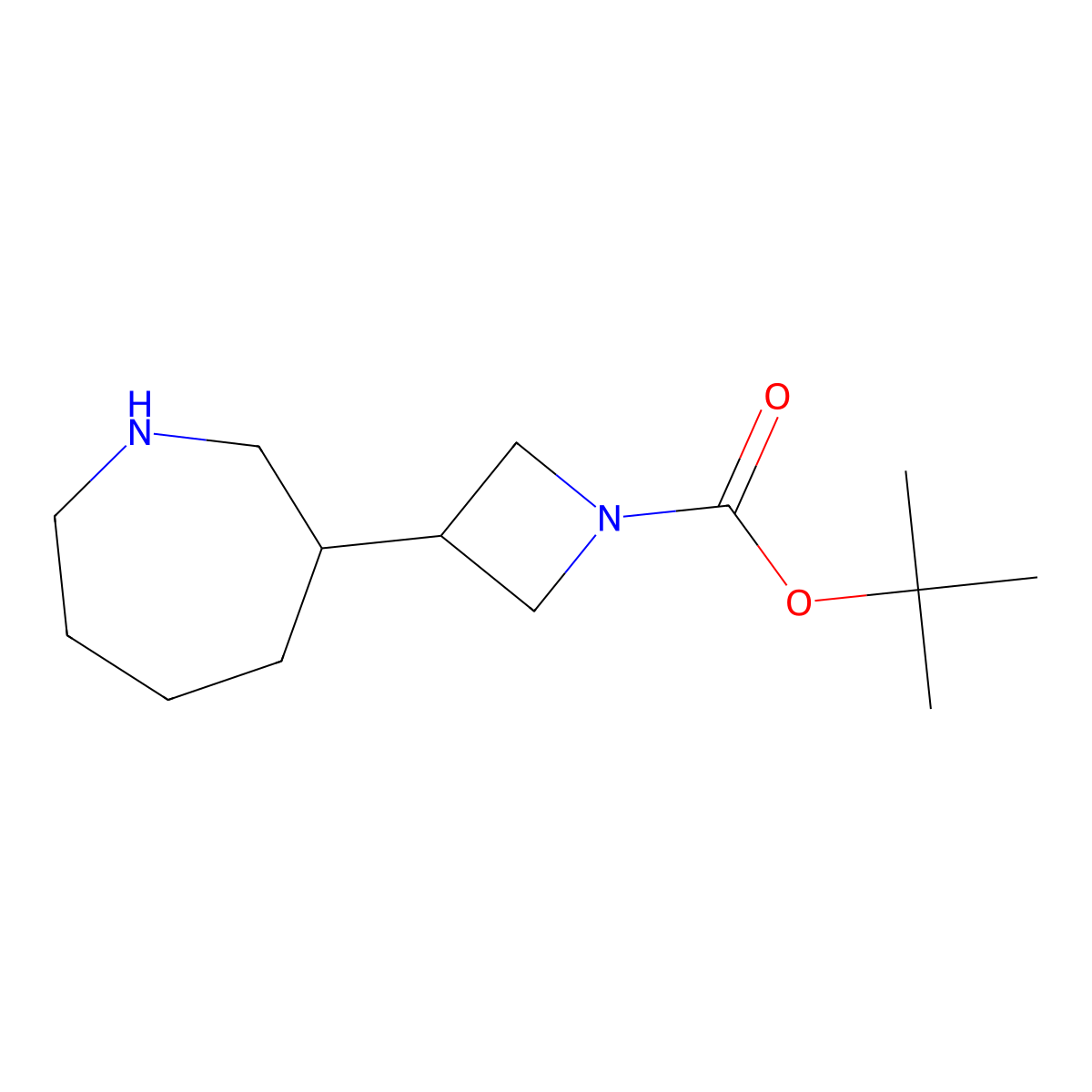 tert-Butyl 3-(azepan-3-yl)azetidine-1-carboxylate molecular structure, CAS 2137981-38-3